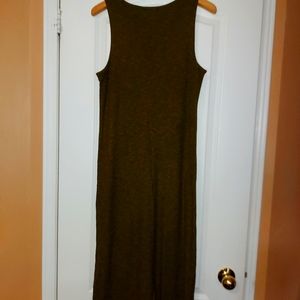 Khaki green ribbed tank dress